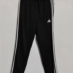 adidas Black Joggers with White Side Stripes